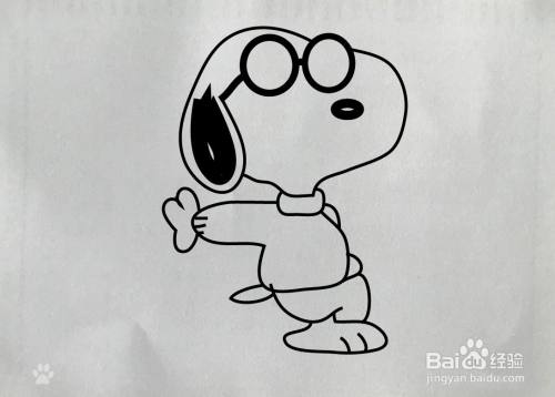【简笔画】史努比小狗的画法
