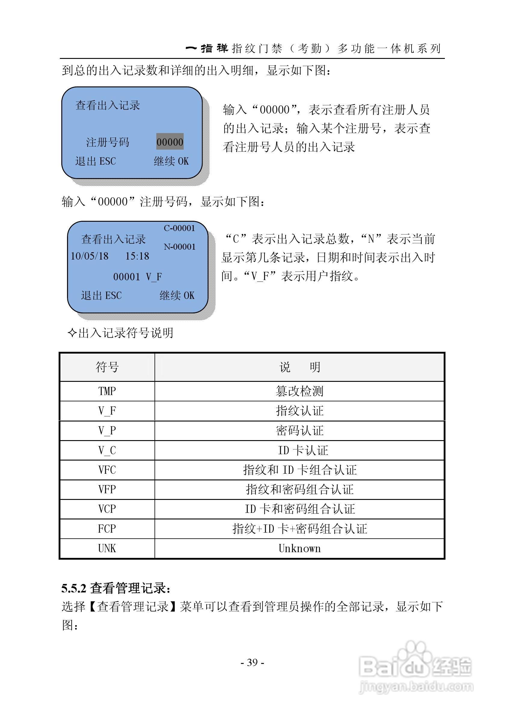 一指禅指JZA1003A纹门禁（考勤）多功能一体机说明书:[5]