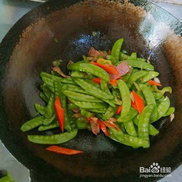 腊肉荷兰豆的做法