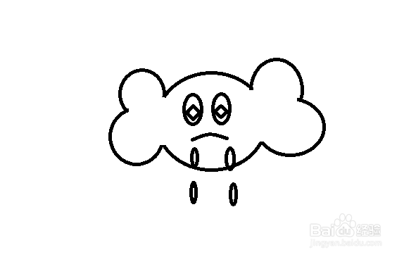 如何画雨云的简笔画