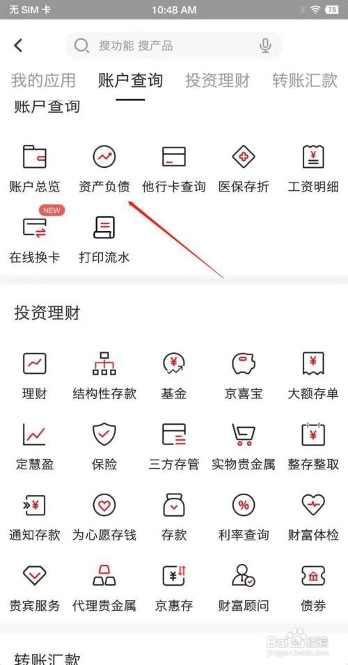 北京银行app怎么查看我的负债