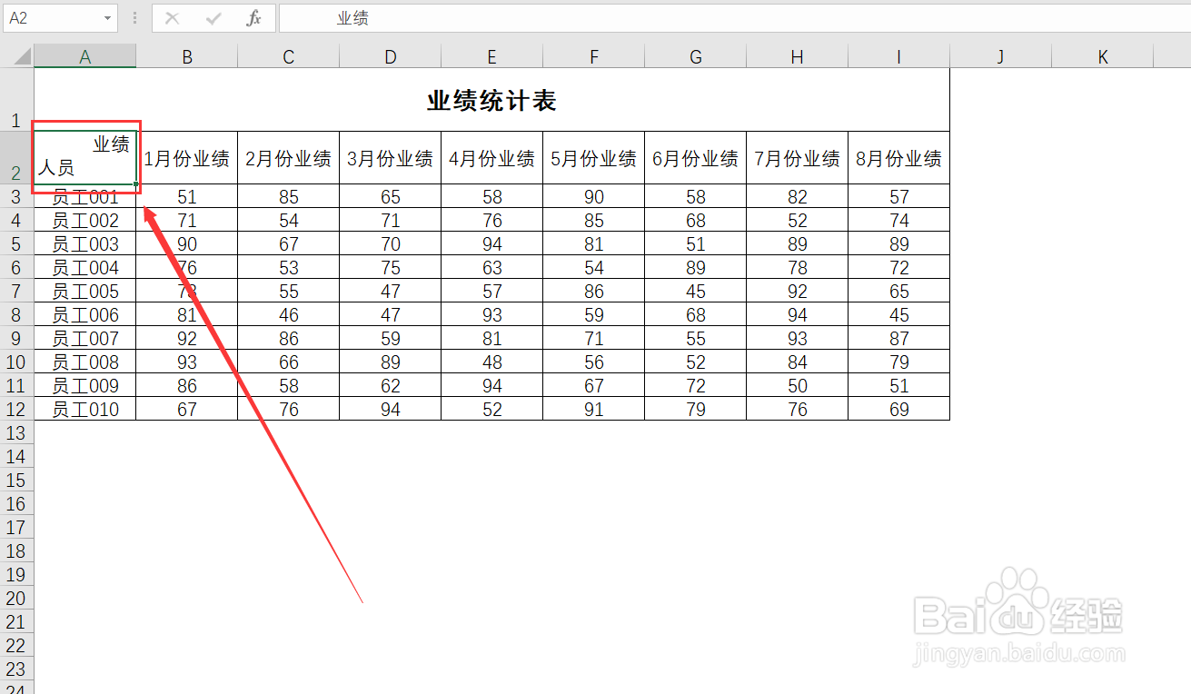excel表格中如何制作斜线表头