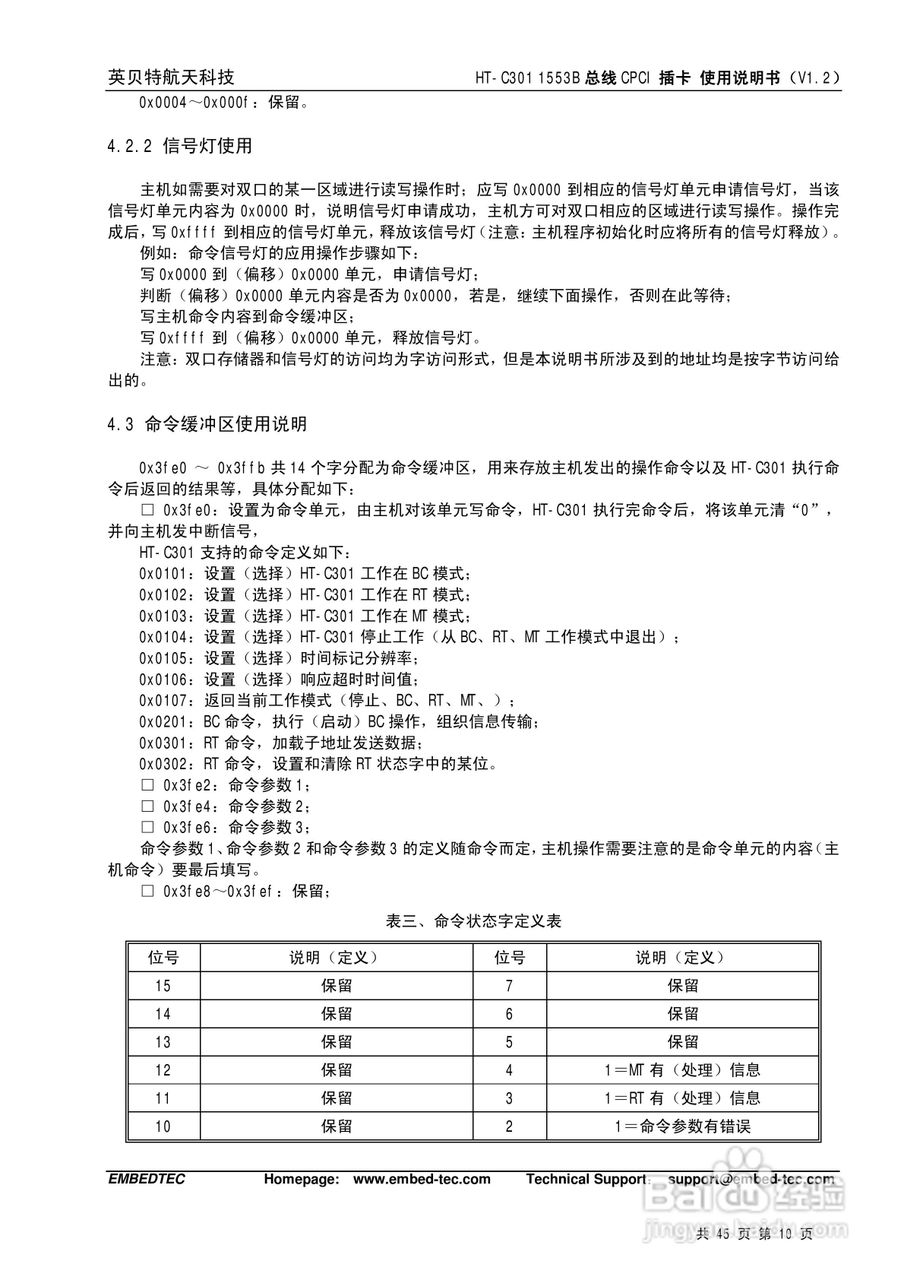 英贝特航天科技HT-C301 1553B总线CPCI插卡使用说明书:[1]