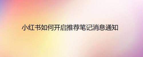 小红书如何开启推荐笔记消息通知