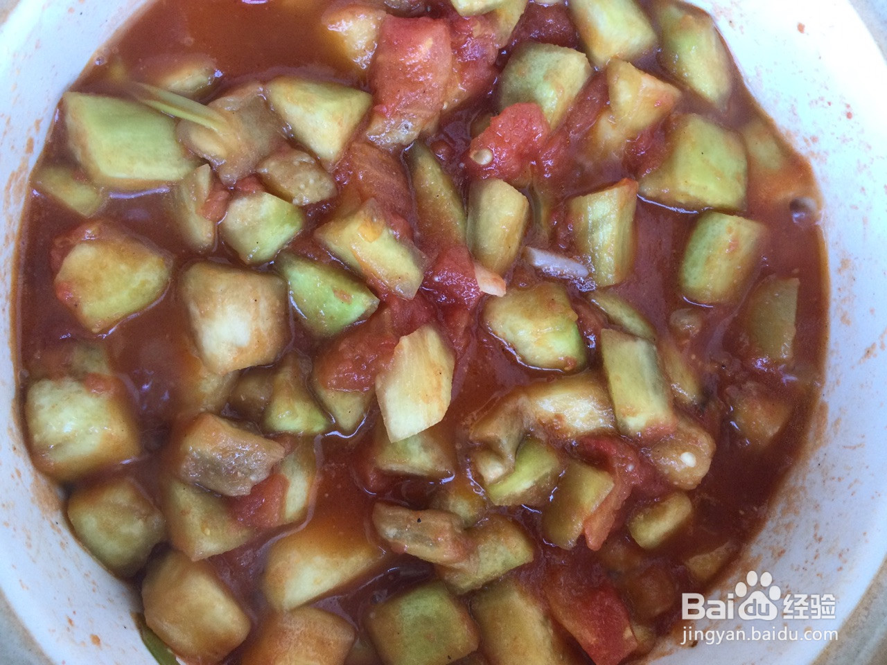 茄丁莜面鱼鱼的做法