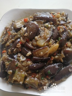 红烧肉末茄子的做法