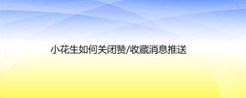 小花生如何关闭赞/收藏消息推送