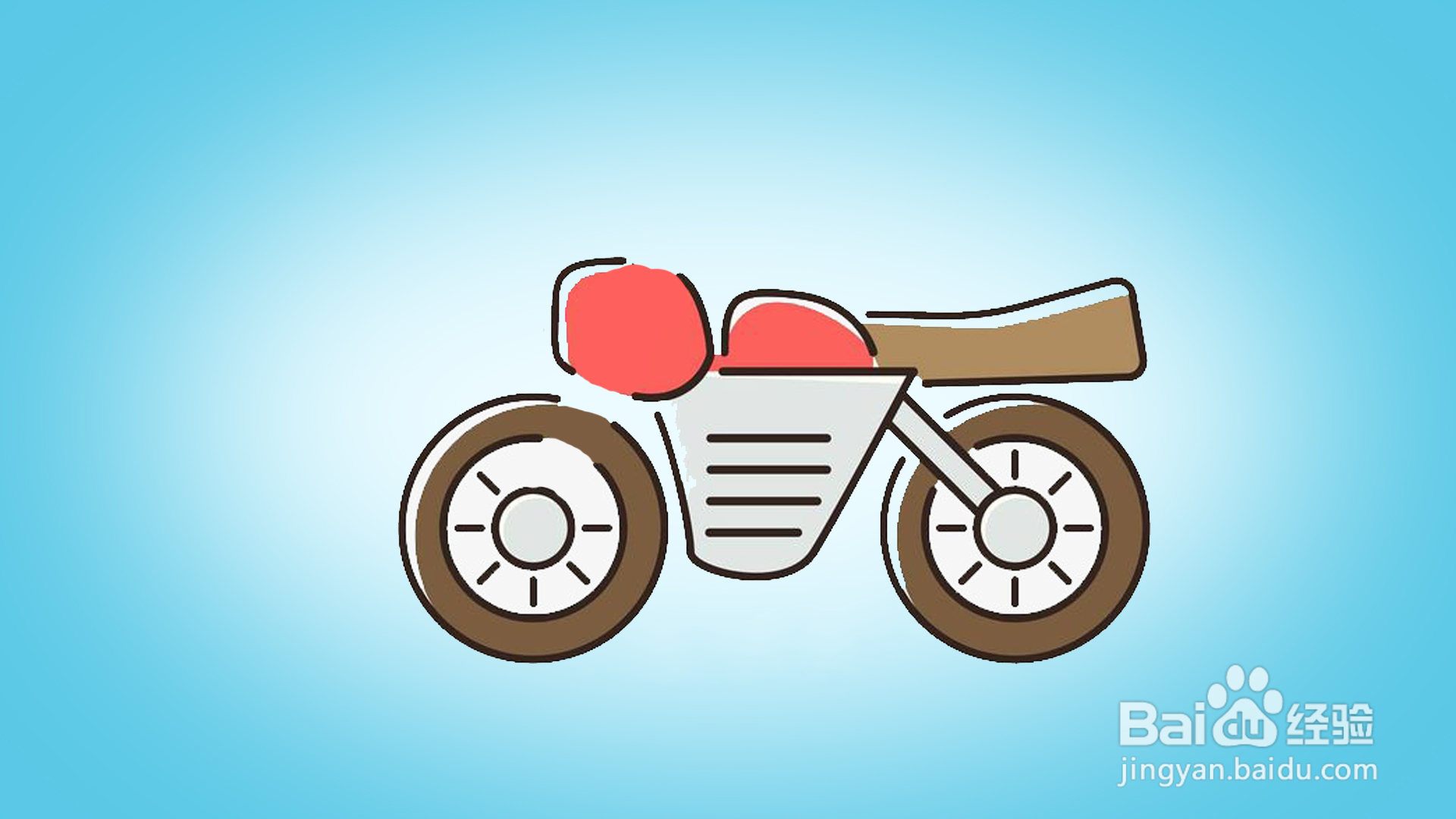 如何画卡通摩托车