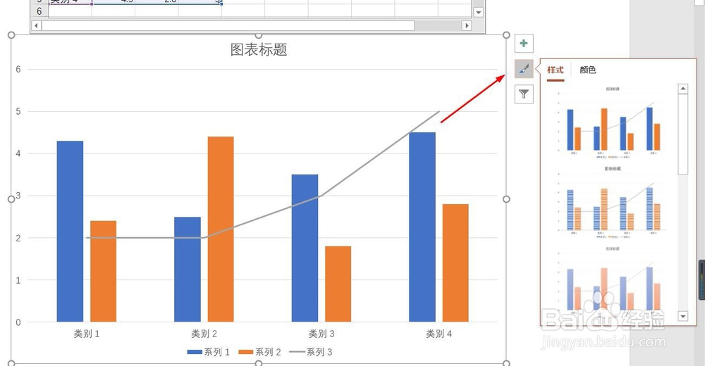PPT演示文档如何插入簇状柱形折线图