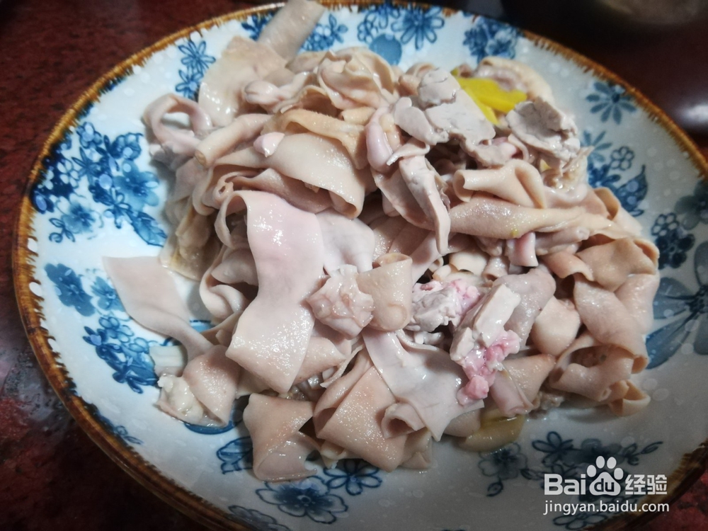 香芹炒鸭肠的步骤