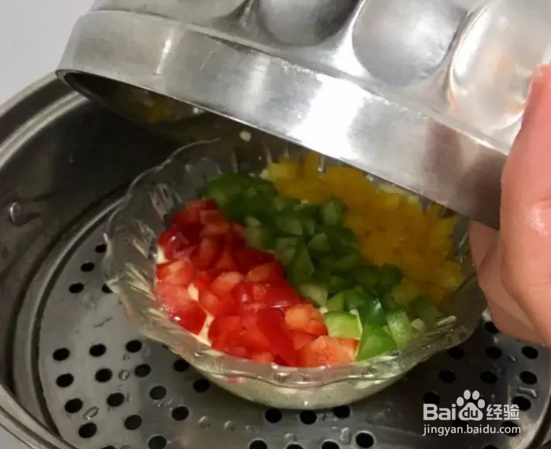 11个月宝宝辅食---彩椒芝士蒸面