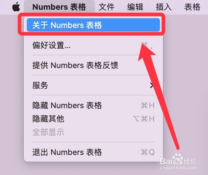 Numbers版本的查看方法