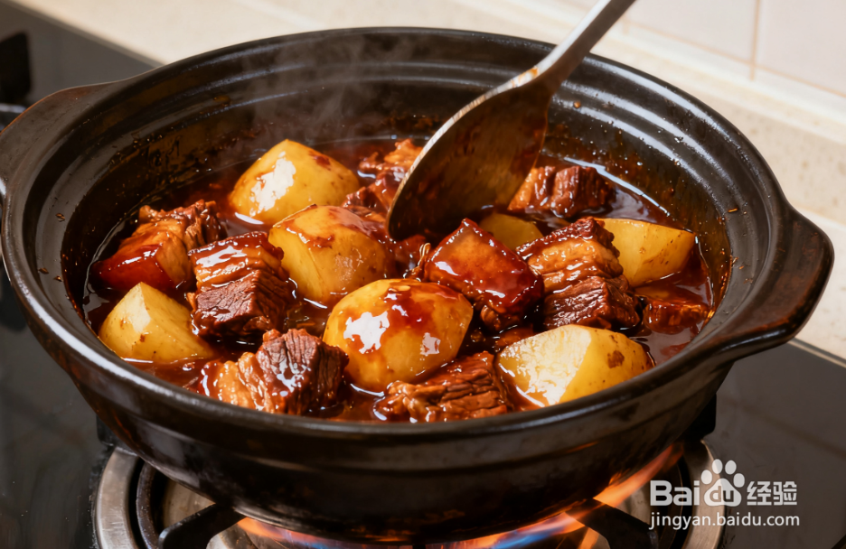 红烧肉炖土豆的做法：土豆吸满肉香，肉软烂不柴