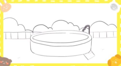 室外浴池简笔画怎么画