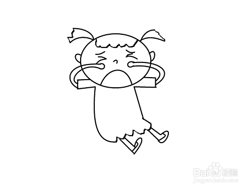 怎样画哭泣的女孩