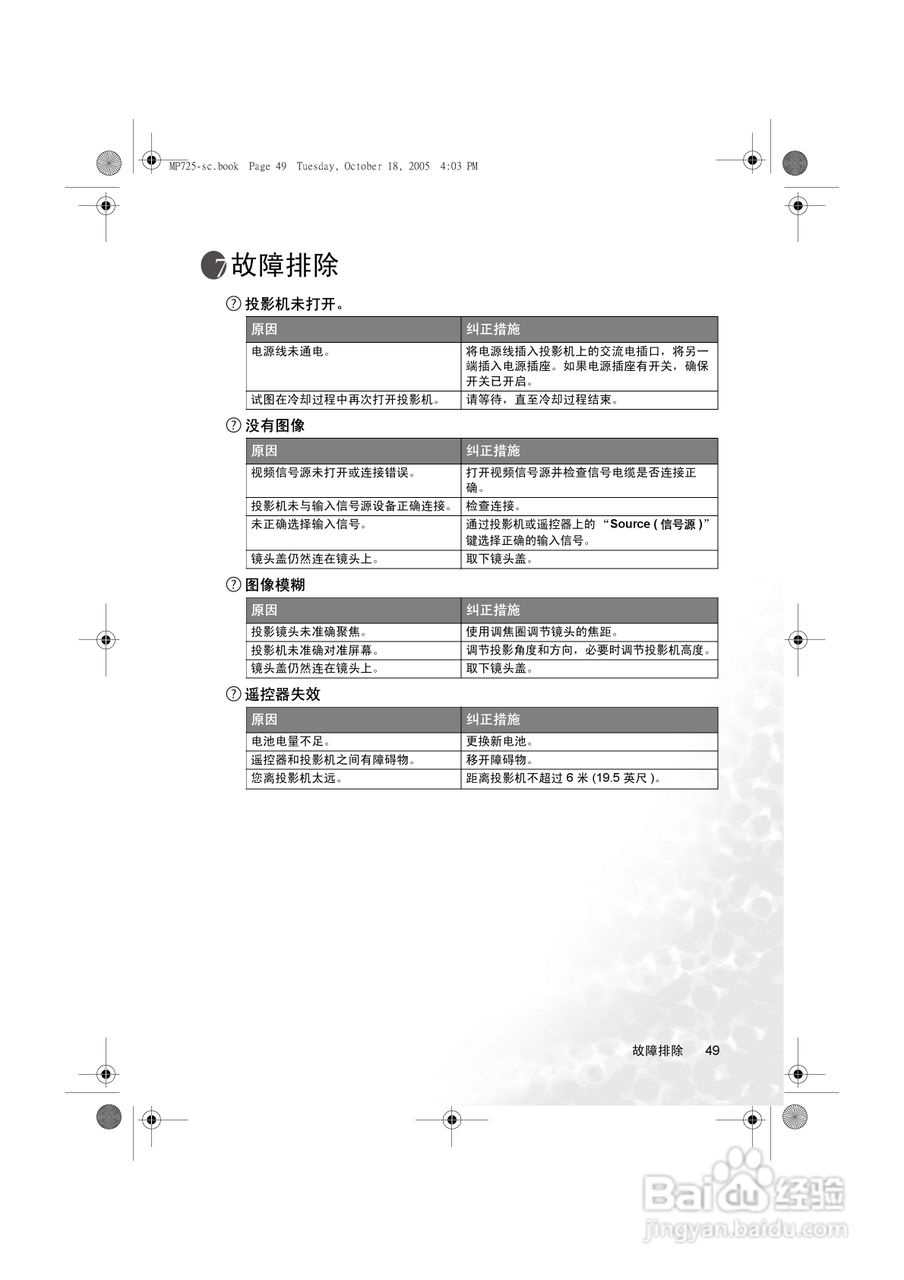 明基MP725p投影机使用说明书:[6]
