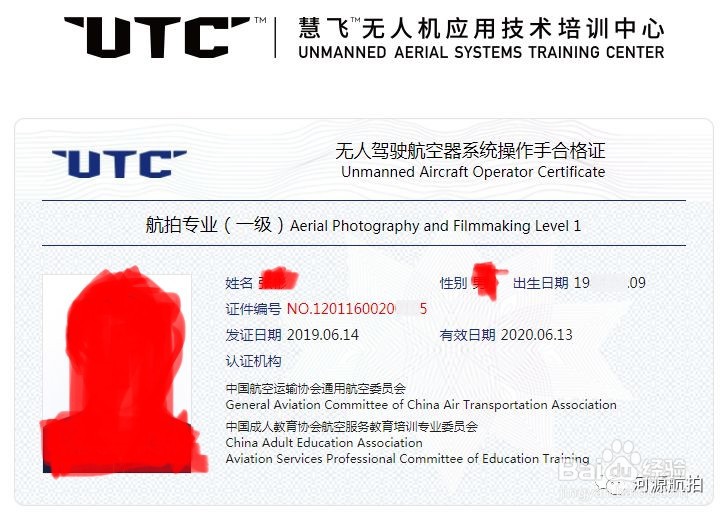无人机执照合格证种类