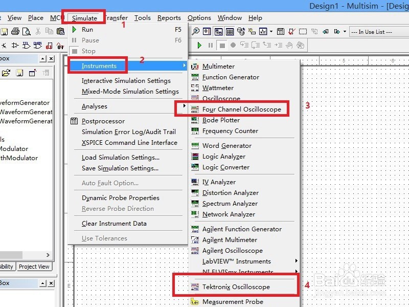 multism中查找数码管和其他器件的经验
