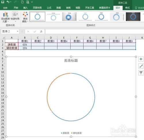 在Excel中制作特别细的圆环图