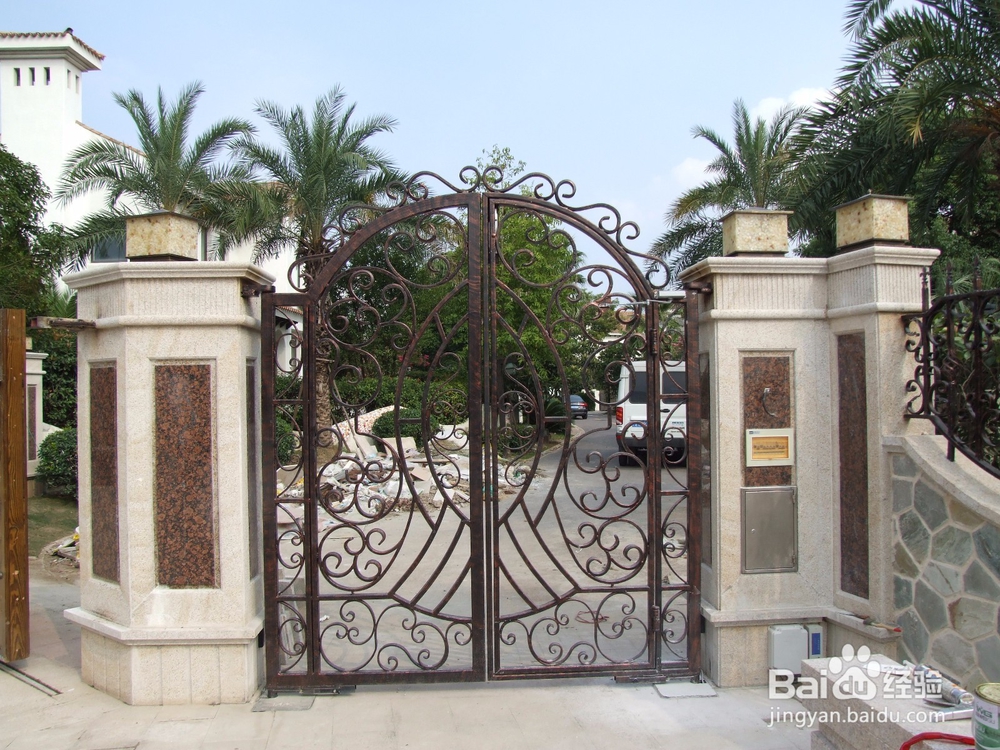 别墅花园铁艺大门定制