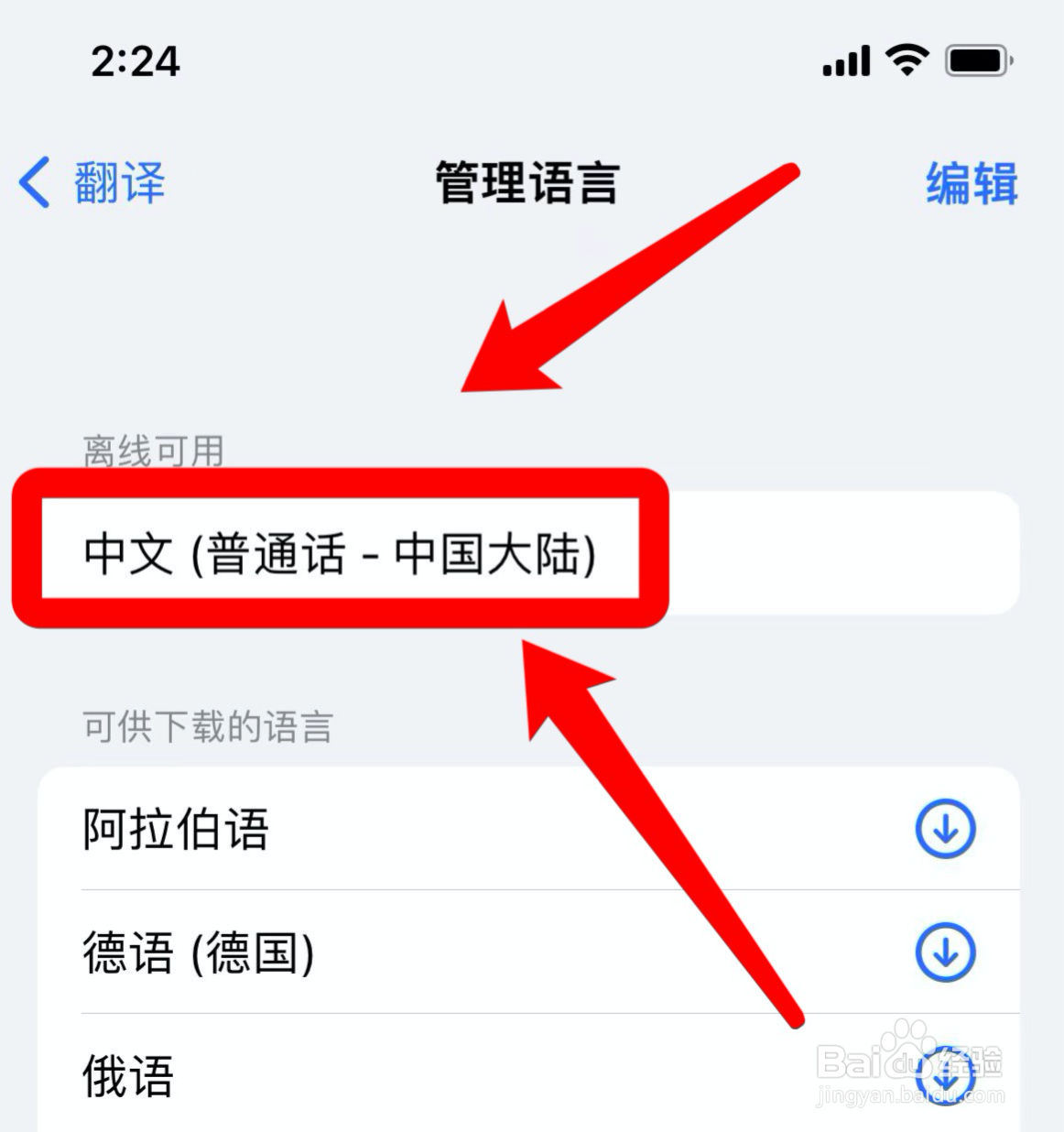 苹果手机在哪查看已下载的翻译语言