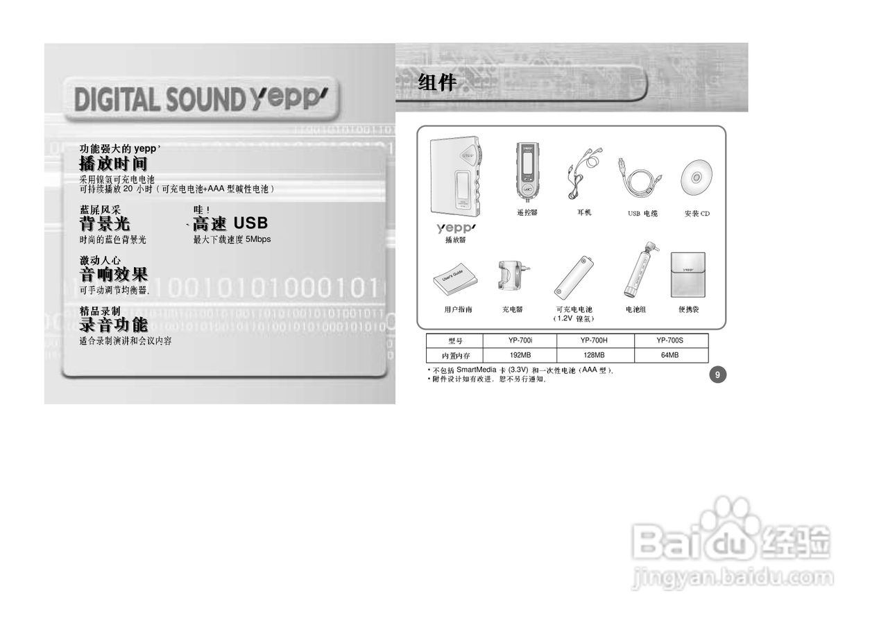 三星YP-750 MP3播放器使用说明书:[1]