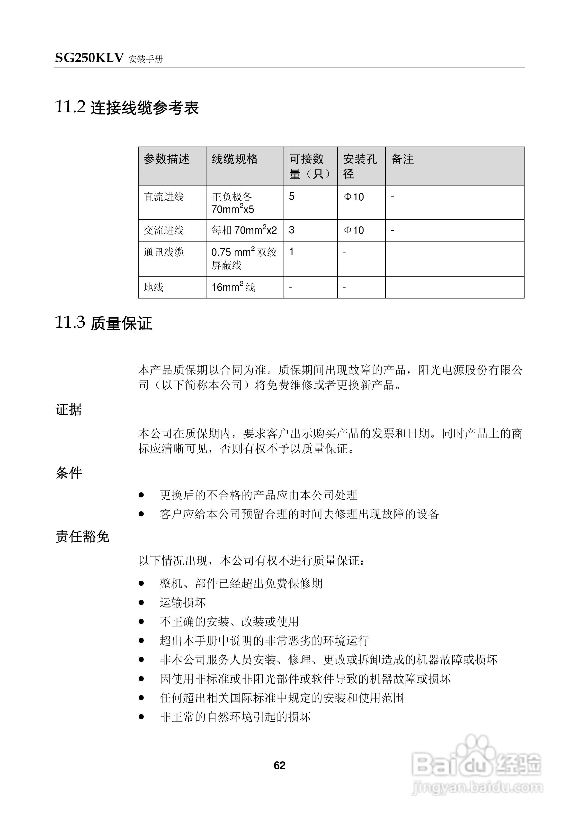 SG250KLV光伏并网逆变器使用手册:[7]