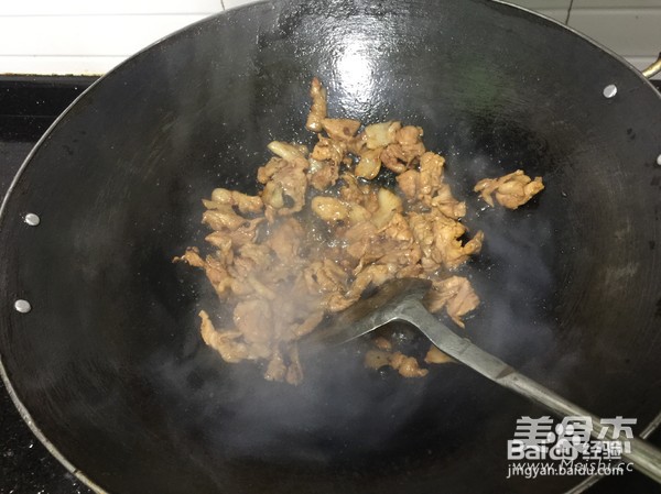 蒜苔青椒炒瘦肉
