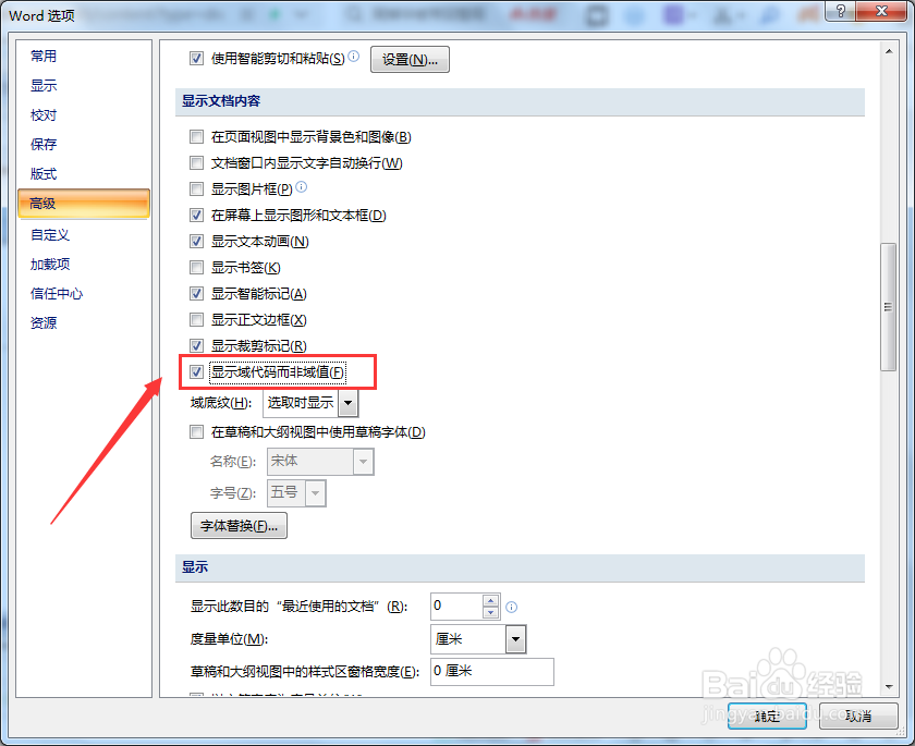 Word怎么显示区域代码