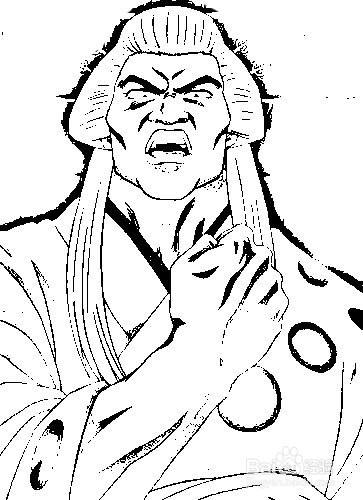 简笔画-如何画q版人物银魂西乡特盛的简笔画