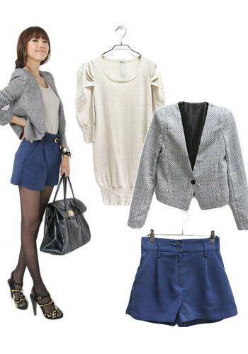 垫肩小西装变身华丽优雅OL