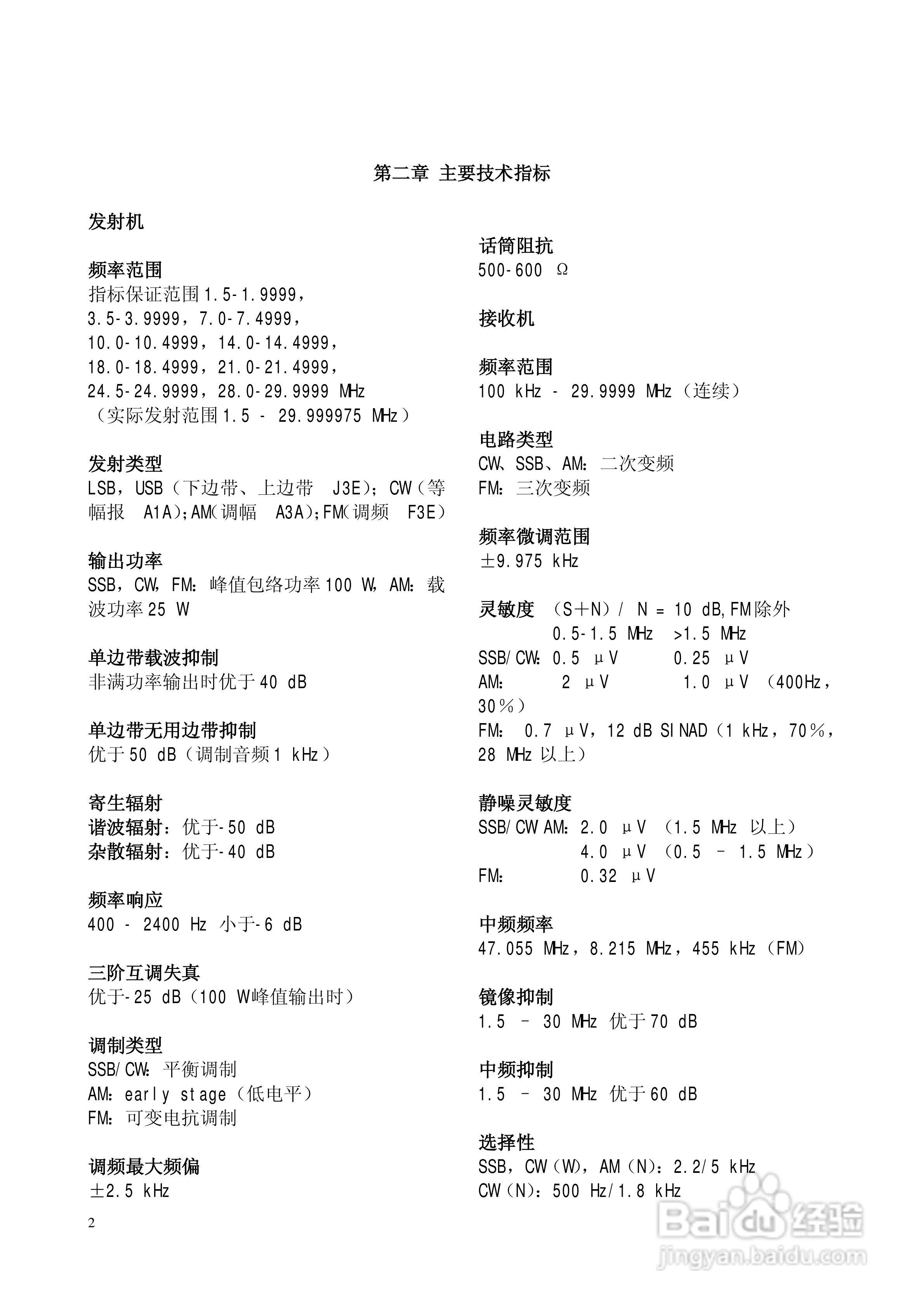 FT-80C全模式收发信机使用说明书:[1]