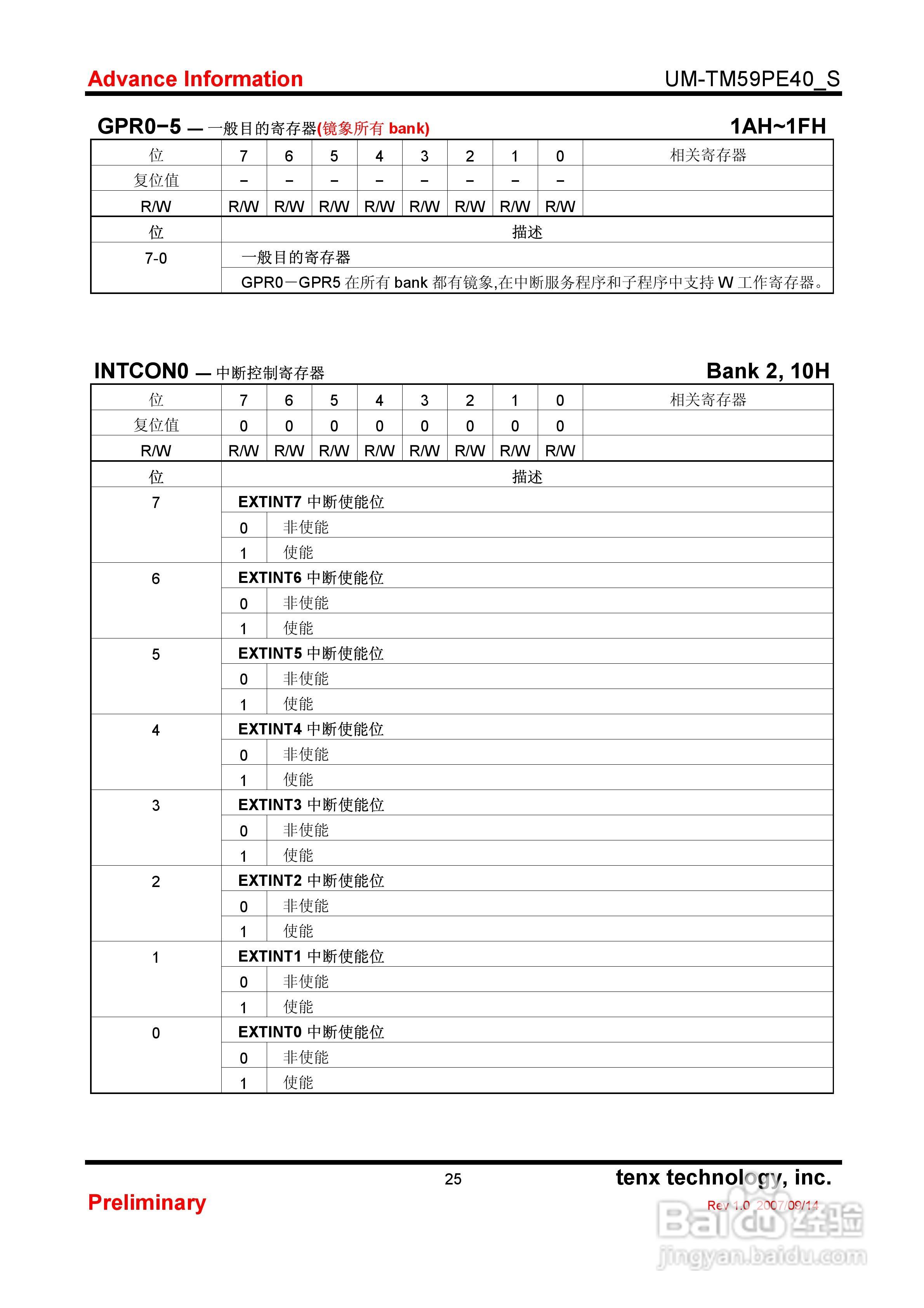 TM59PE 40 8-Bit微控制器使用手册:[3]