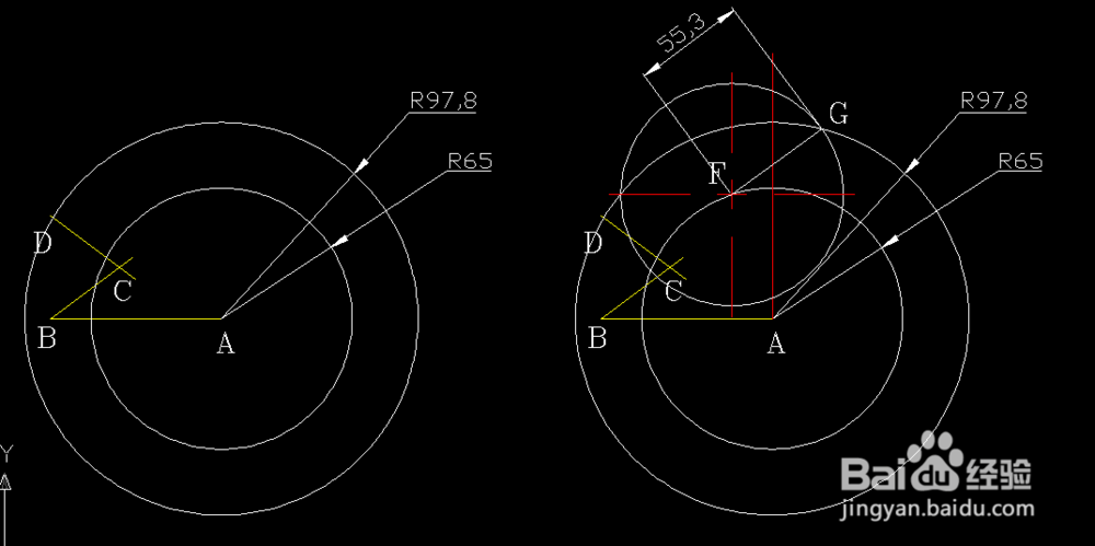 CAD中直线，旋转等命令集合的图形