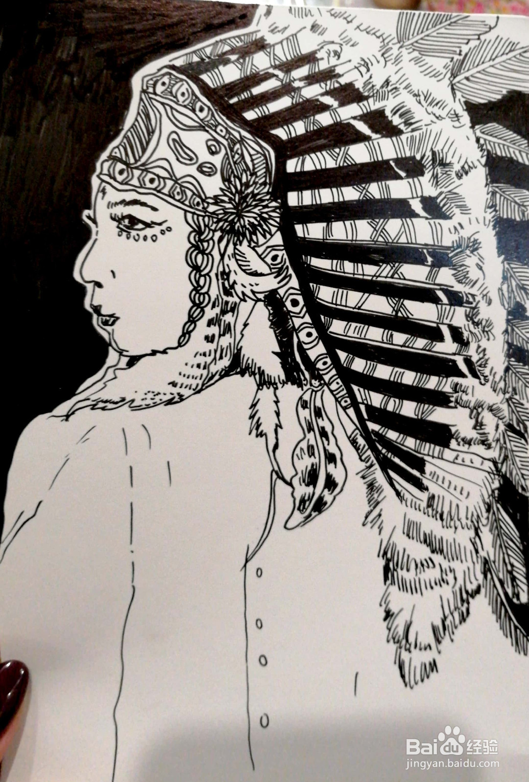 印第安美女装饰画怎么画