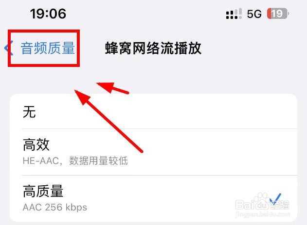 iPhone14如何设置音频质量为无蜂窝网络流播放