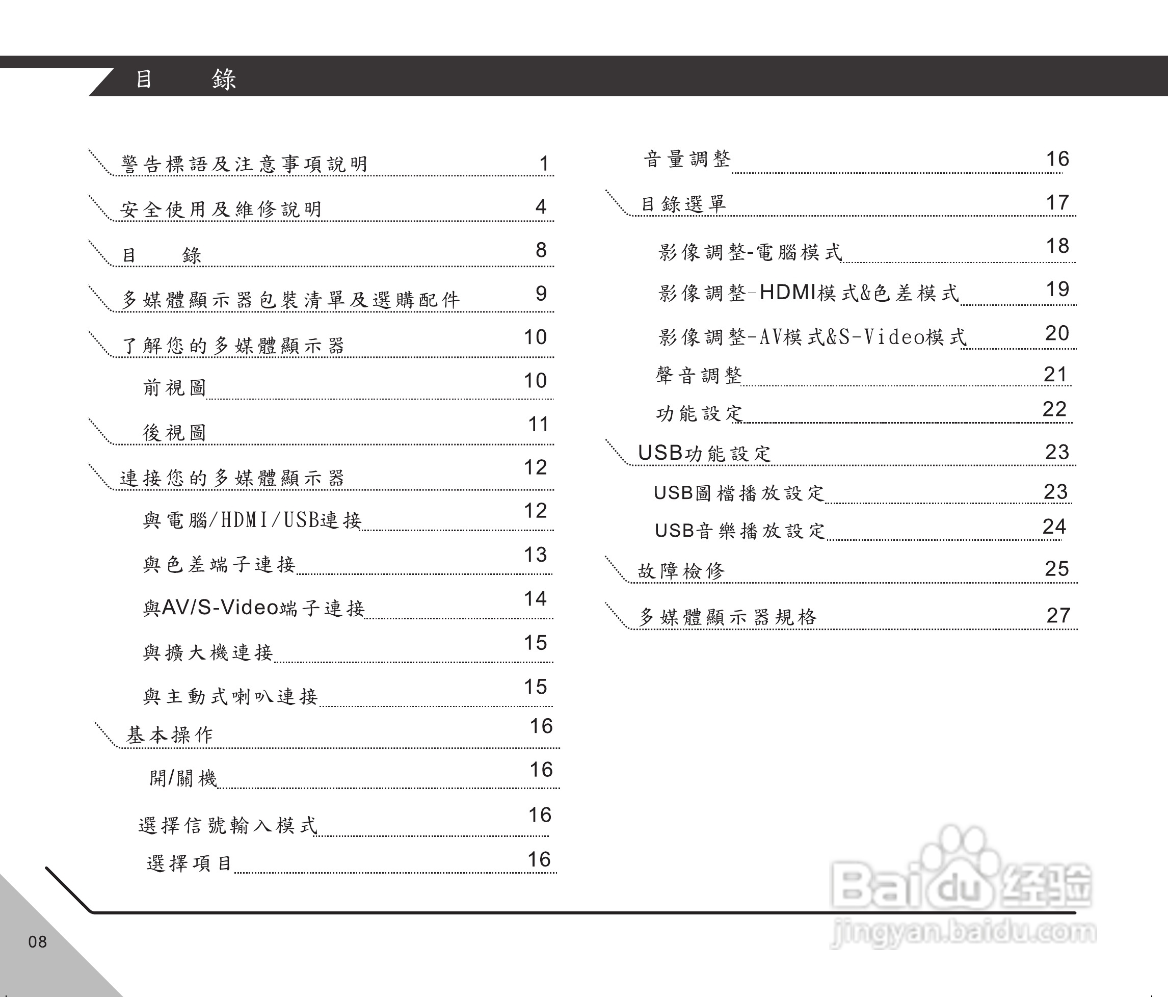 声宝LM-32/37/42V820多媒体显示器说明书:[1]