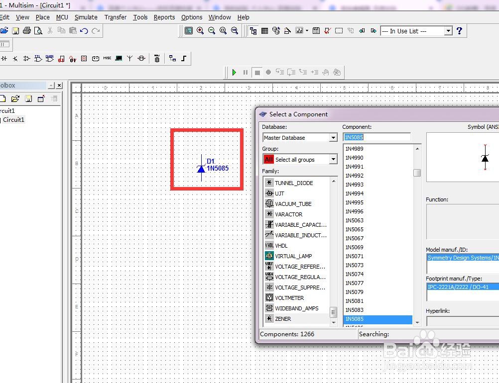 如何使用Multisim绘制1N4985二极管？