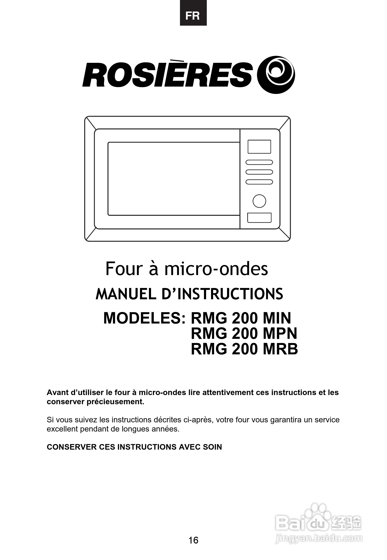 法国Rosieres RMG200MIN型微波炉说明书:[2]