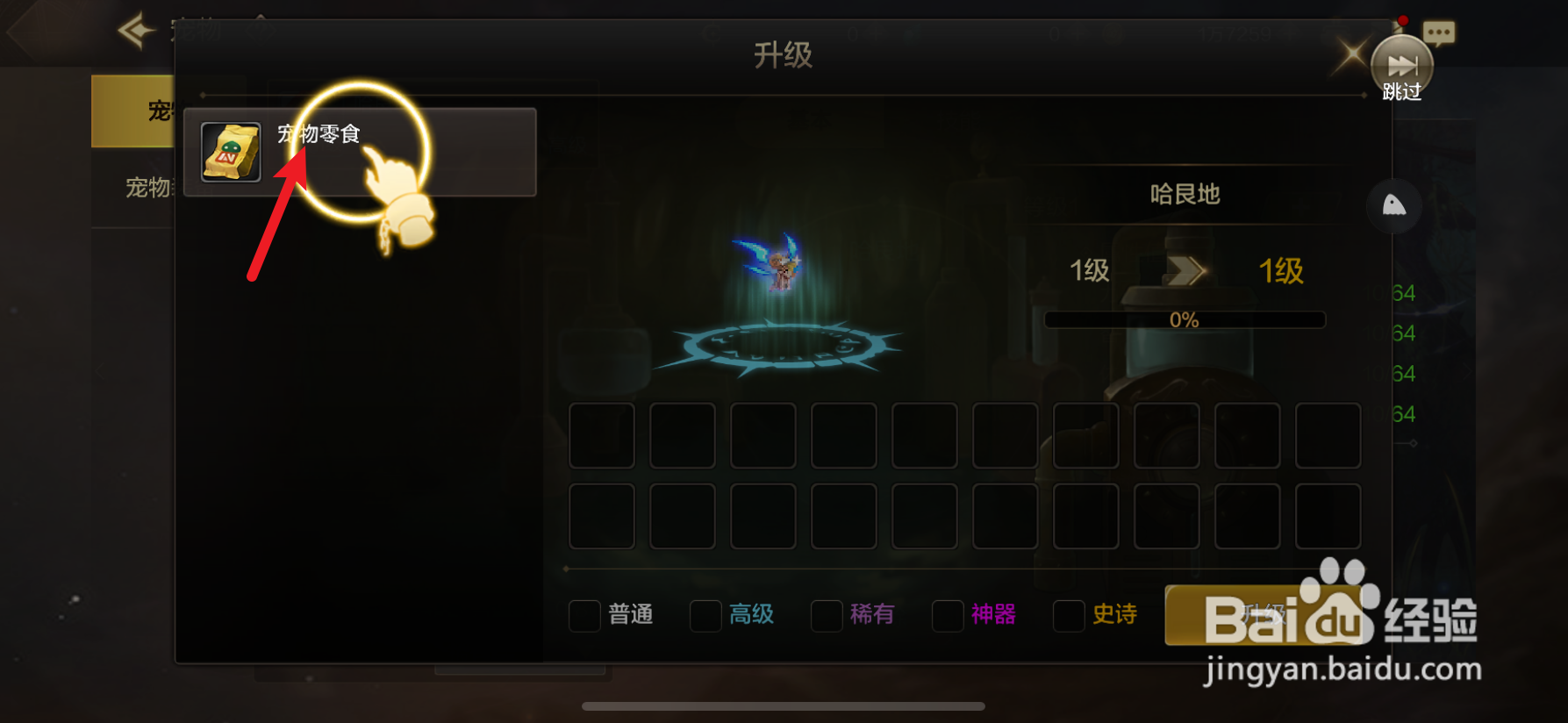 dnf手游怎么给宠物喂养零食
