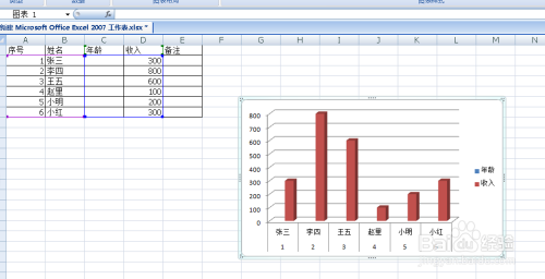 如何用 Excel 2007 工作表制作柱形图