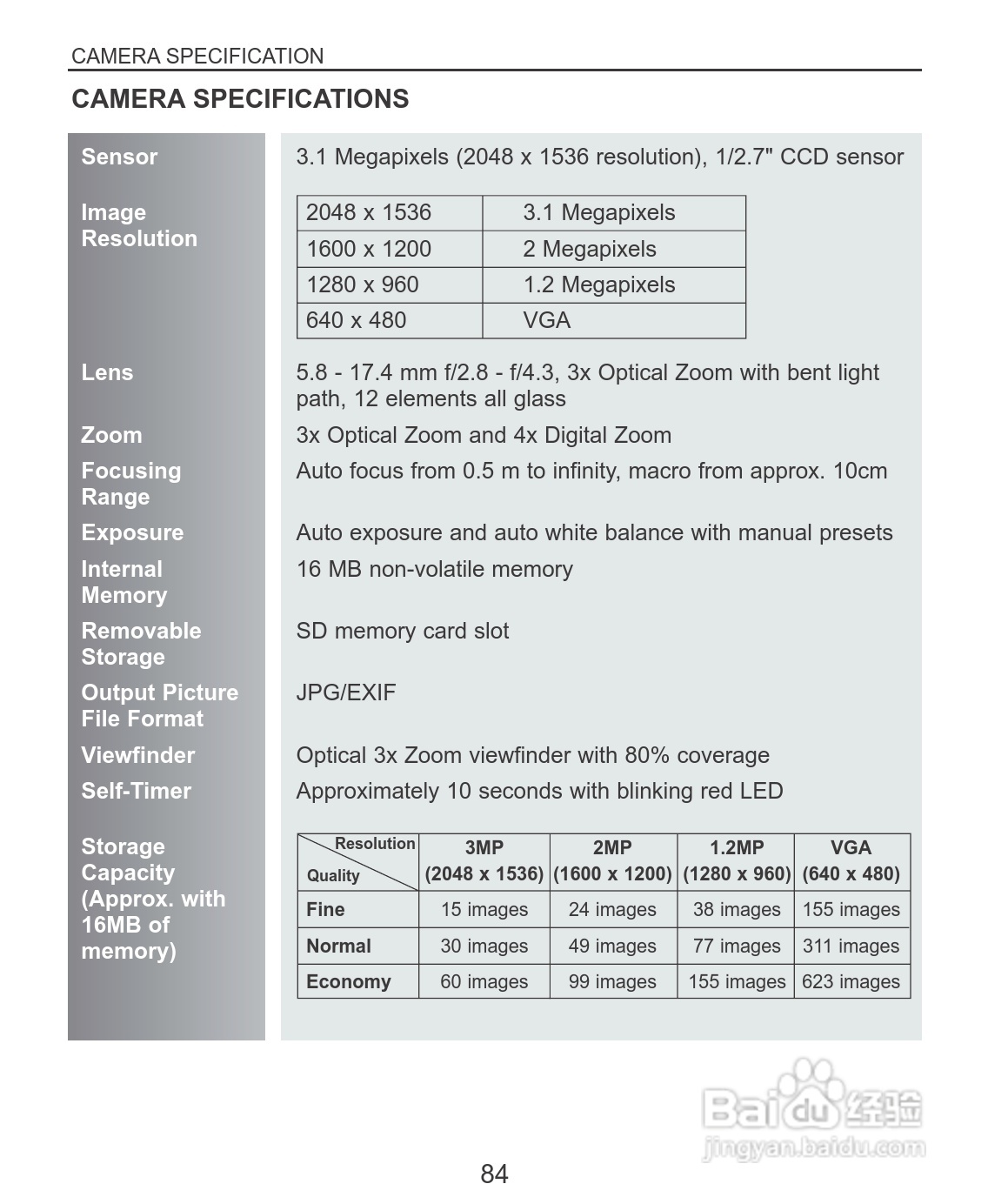 Rollei dc3100型数码相机说明书:[9]