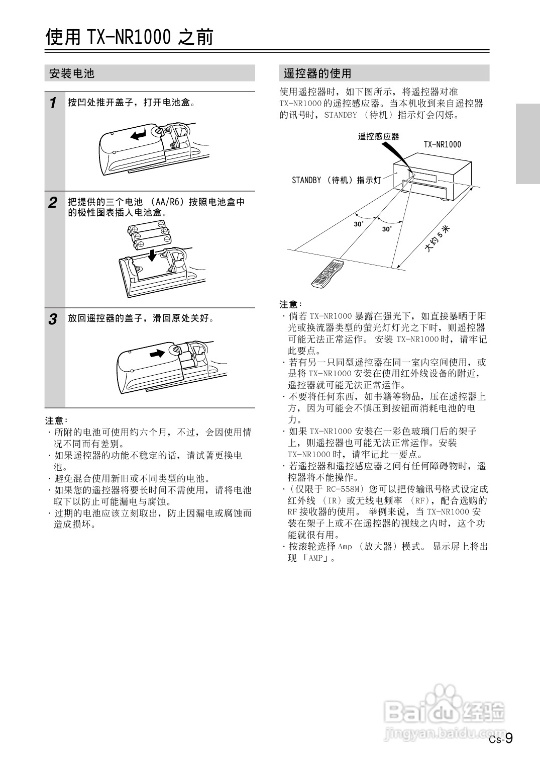 安桥AV接收机TX-NR1000型使用说明书:[1]