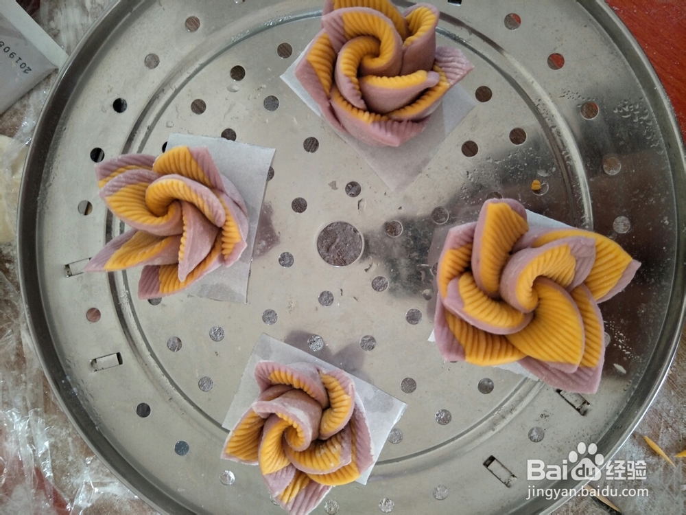 忍不住流口水的玫瑰花馒头