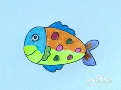 幼儿简笔画 画鱼的方法 步骤 百度经验