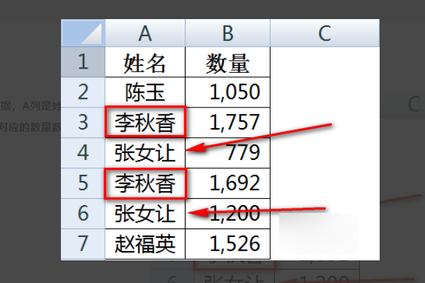 EXCEL表中，怎样将名字相同的信息合并，将其中的数值相加