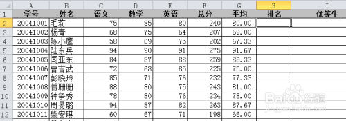 2010版excel：[16]如何快速统计排名