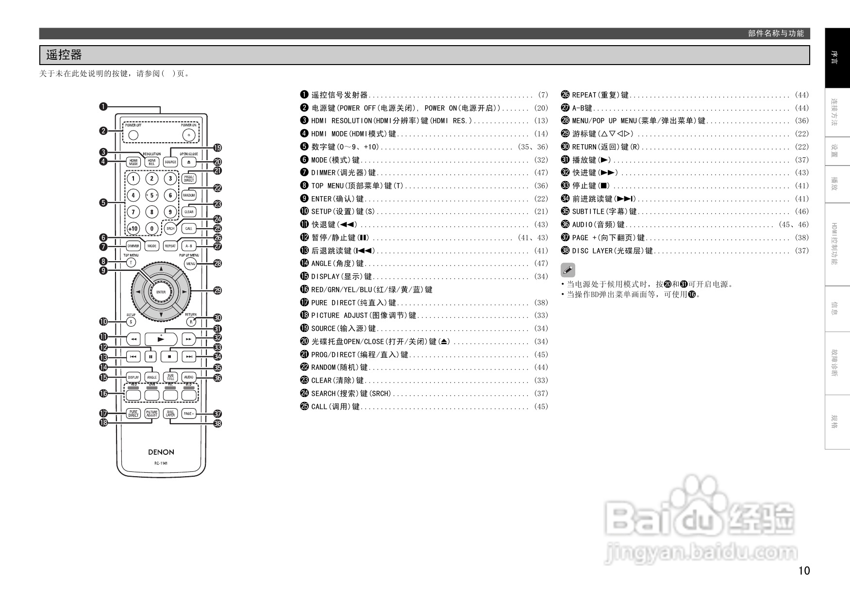 DENON DBP-4010UD通用蓝光播放机操作说明书:[1]