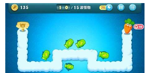 保卫萝卜1冒险模式天际第1关攻略