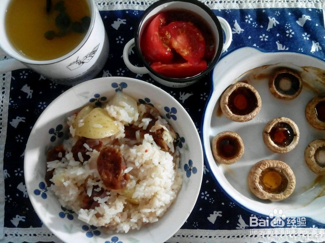 腊肠土豆饭的做法
